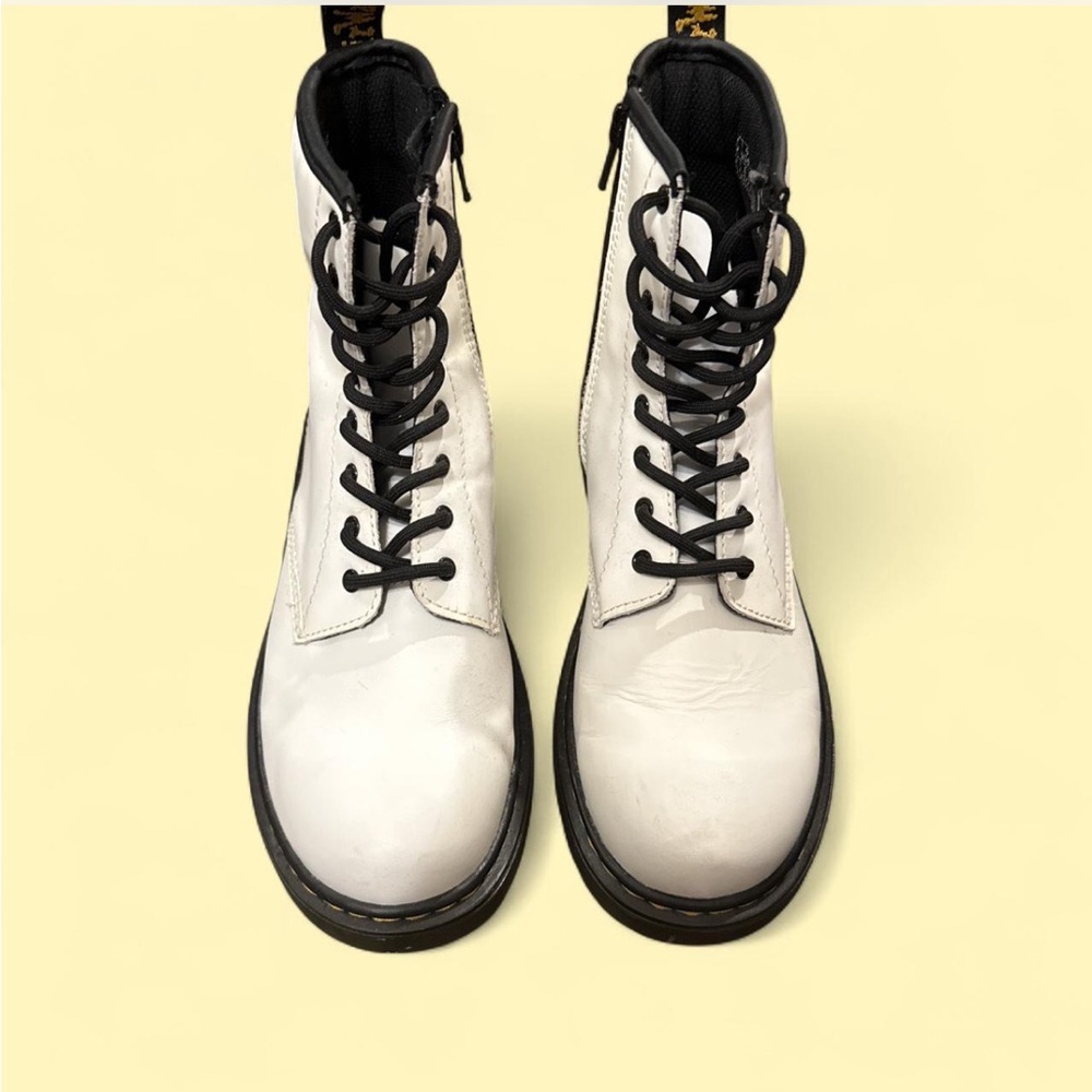 Dr. Martens 1460 White and Black Lace-Up Boots